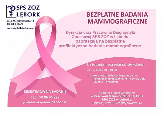 Bezpłatne badania mammogarficzne