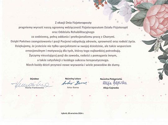 08.09.2024 r. - Dzień Fizjoterapeuty
