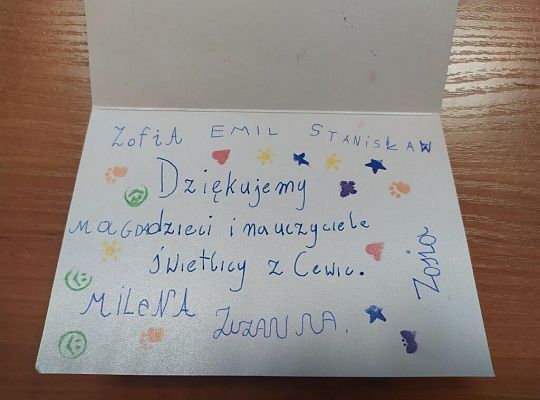 Życzenia od uczniów Zespołu Szkół w Cewicach