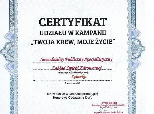Kampania promująca honorowe krwiodawstwo