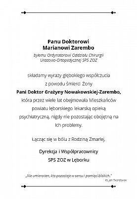 Kondolencje i pożegnania