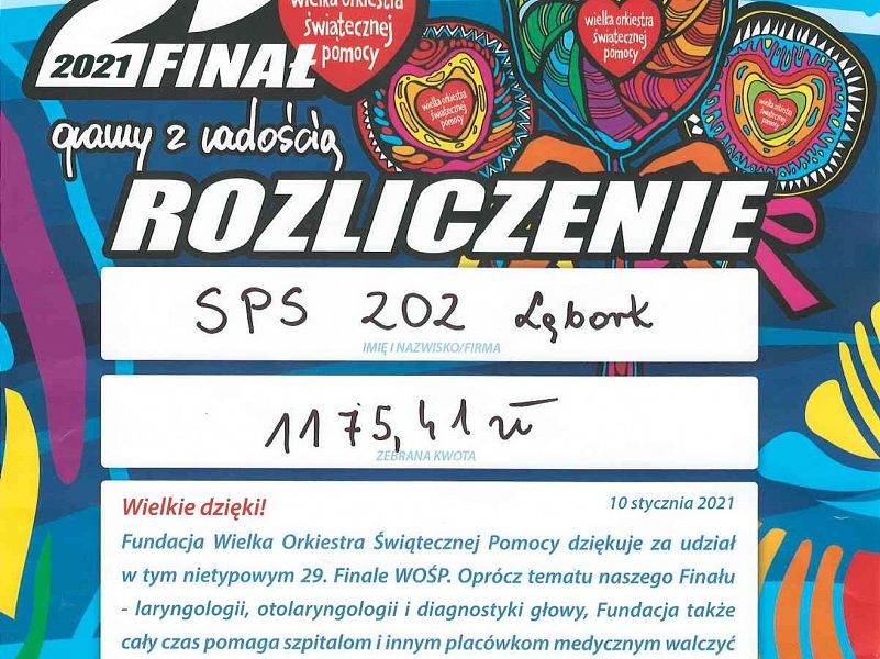 SPS ZOZ w Lęborku wziął udział w 29. Finale WOŚP